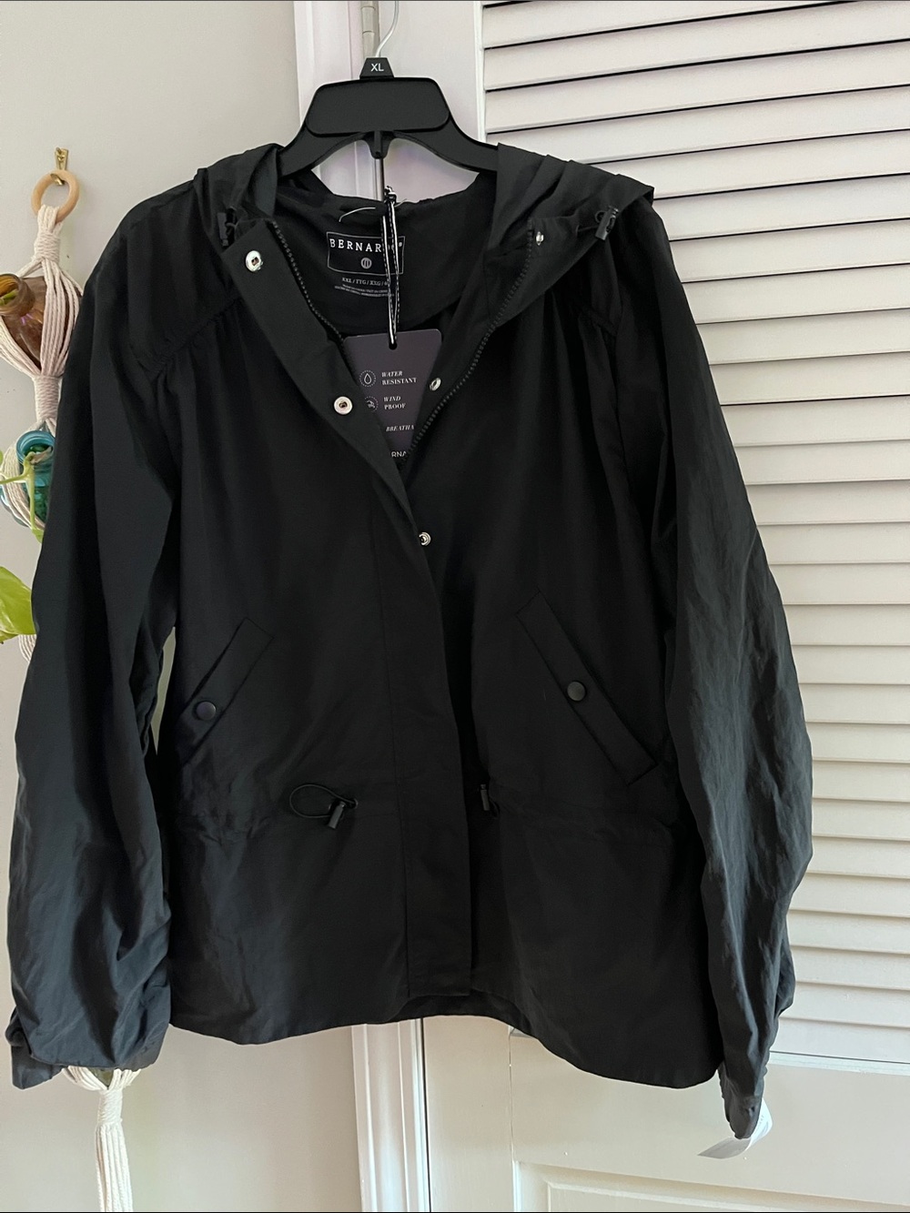 Bernardo Black Hooded Utility Jacket for Women